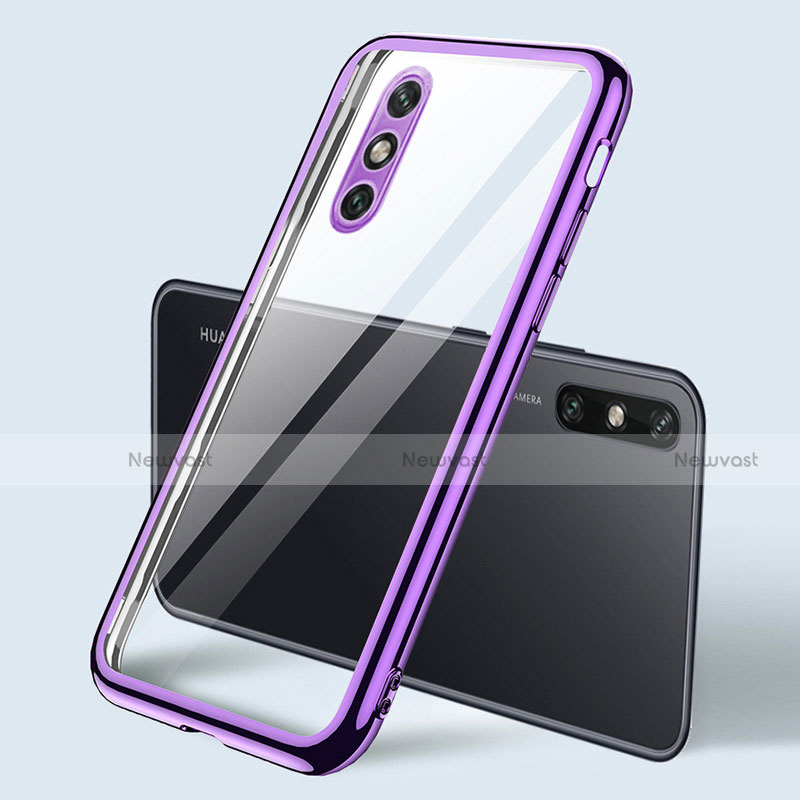 Ultra-thin Transparent TPU Soft Case Cover H04 for Huawei Enjoy 10e Purple