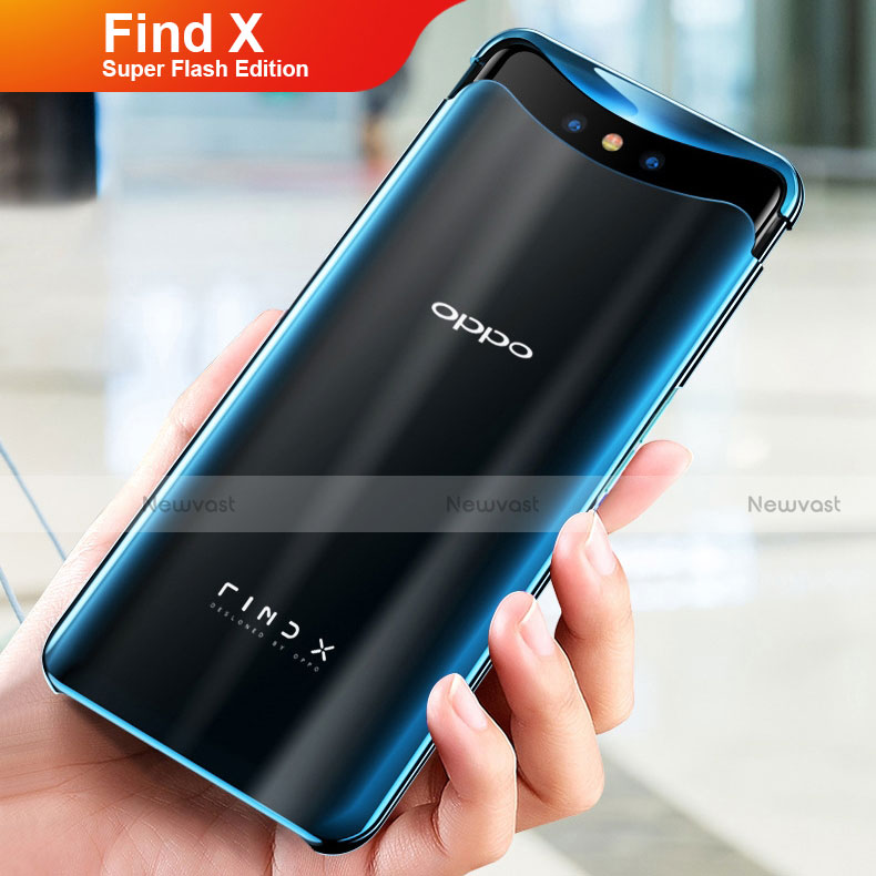 Ultra-thin Transparent TPU Soft Case Cover H04 for Oppo Find X Super Flash Edition Blue