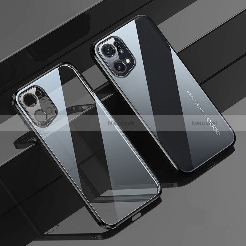 Ultra-thin Transparent TPU Soft Case Cover H04 for Oppo Find X5 5G Black