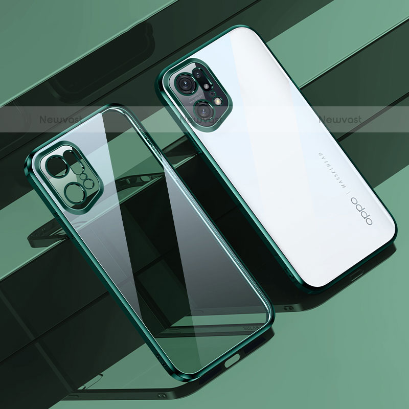 Ultra-thin Transparent TPU Soft Case Cover H04 for Oppo Find X5 Pro 5G Green