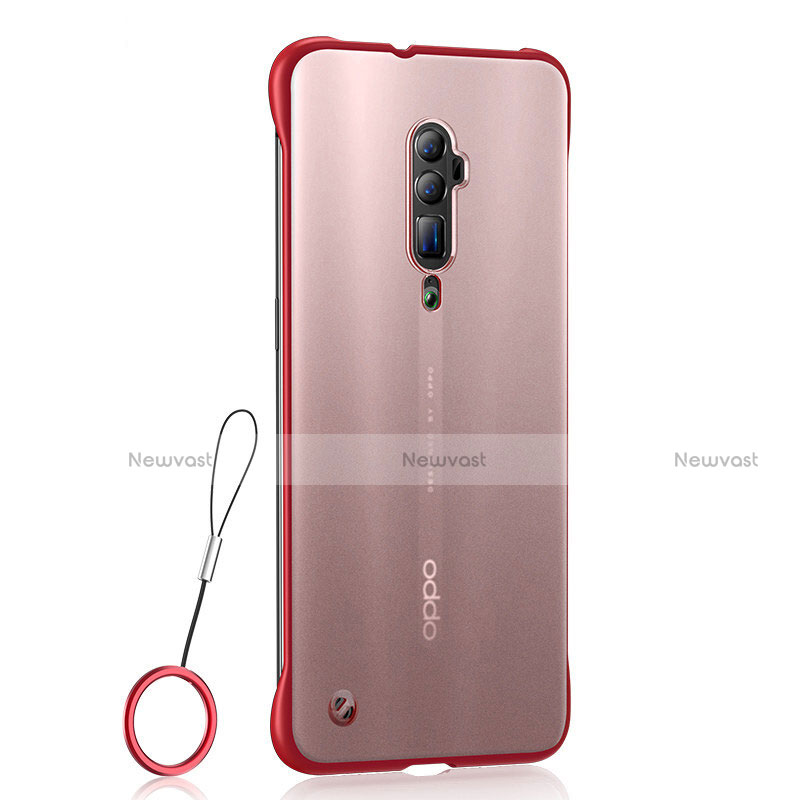 Ultra-thin Transparent TPU Soft Case Cover H04 for Oppo Reno 10X Zoom Red