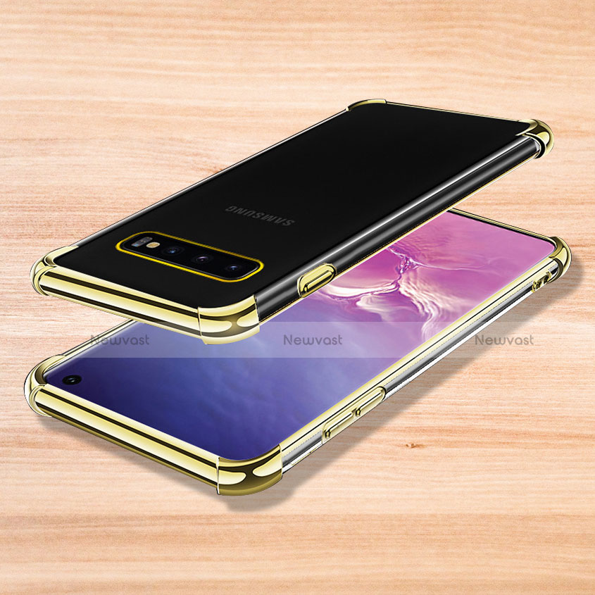 Ultra-thin Transparent TPU Soft Case Cover H04 for Samsung Galaxy S10 5G Gold