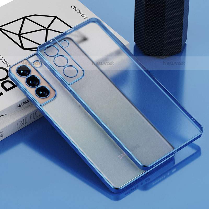 Ultra-thin Transparent TPU Soft Case Cover H04 for Samsung Galaxy S23 5G Blue