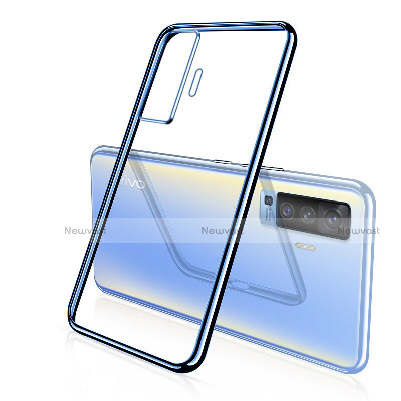 Ultra-thin Transparent TPU Soft Case Cover H04 for Vivo X50 5G Blue