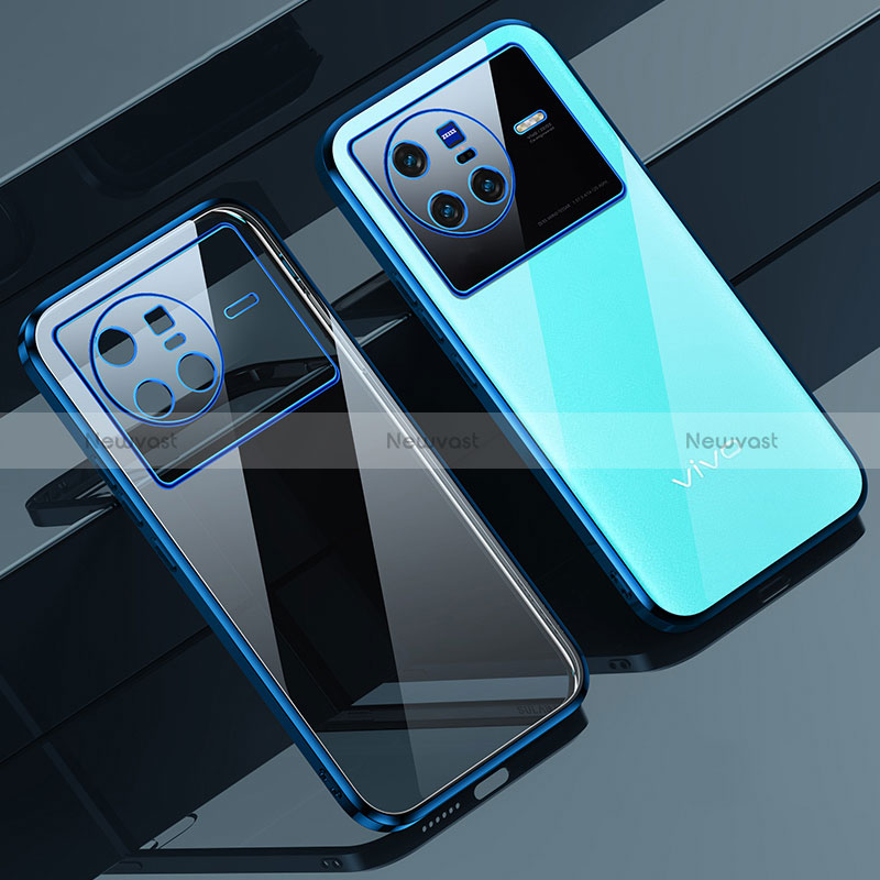 Ultra-thin Transparent TPU Soft Case Cover H04 for Vivo X80 5G Blue