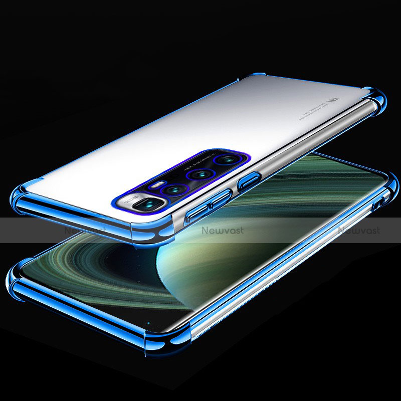 Ultra-thin Transparent TPU Soft Case Cover H04 for Xiaomi Mi 10 Ultra Blue