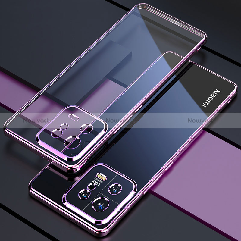 Ultra-thin Transparent TPU Soft Case Cover H04 for Xiaomi Mi 13 5G Purple