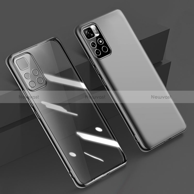 Ultra-thin Transparent TPU Soft Case Cover H04 for Xiaomi Poco M4 Pro 5G Black