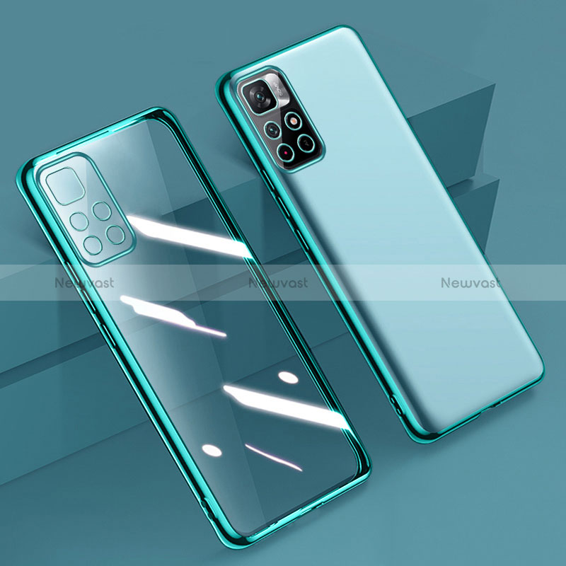 Ultra-thin Transparent TPU Soft Case Cover H04 for Xiaomi Poco M4 Pro 5G Green