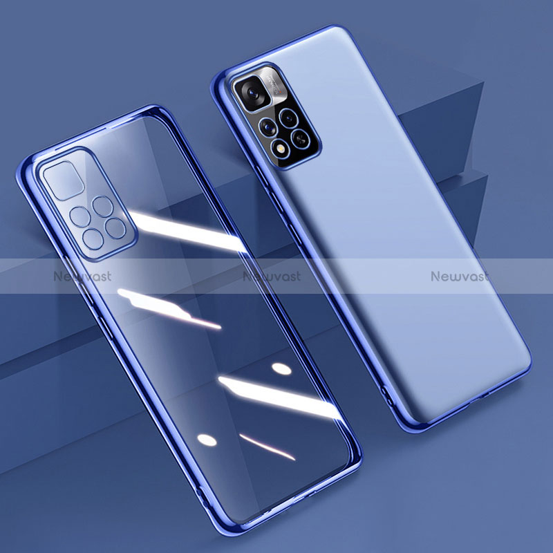 Ultra-thin Transparent TPU Soft Case Cover H04 for Xiaomi Poco X4 NFC Blue