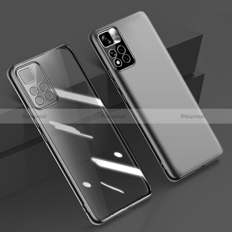 Ultra-thin Transparent TPU Soft Case Cover H04 for Xiaomi Redmi Note 11 Pro+ Plus 5G Black