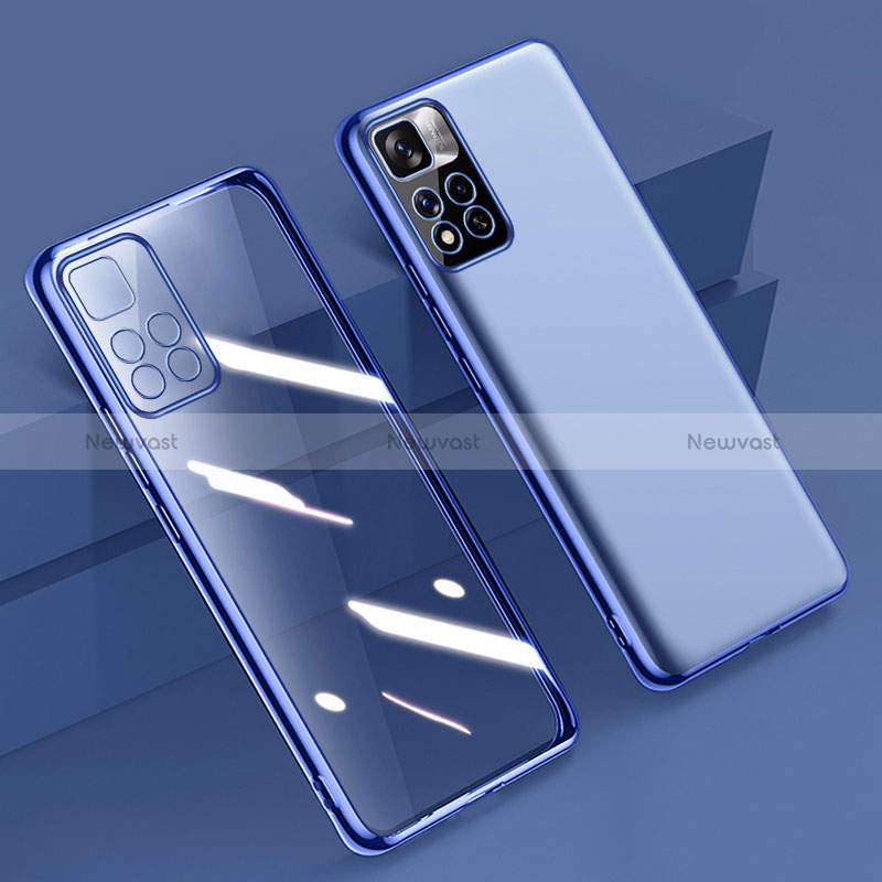 Ultra-thin Transparent TPU Soft Case Cover H04 for Xiaomi Redmi Note 11 Pro+ Plus 5G Blue