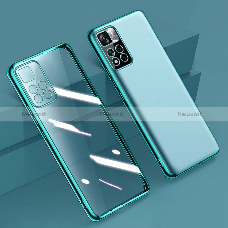 Ultra-thin Transparent TPU Soft Case Cover H04 for Xiaomi Redmi Note 11 Pro+ Plus 5G Green