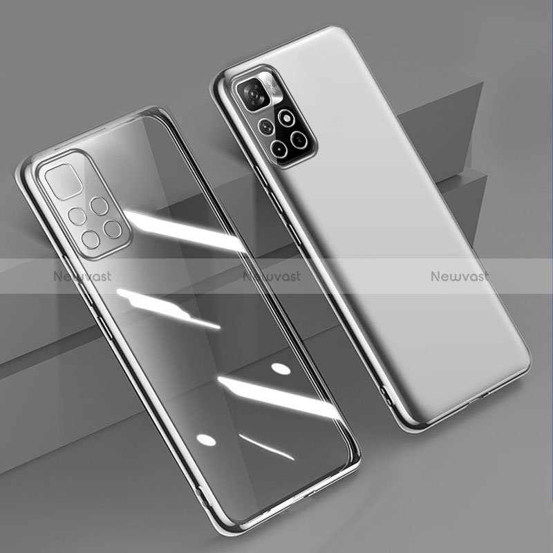 Ultra-thin Transparent TPU Soft Case Cover H04 for Xiaomi Redmi Note 11T 5G Silver