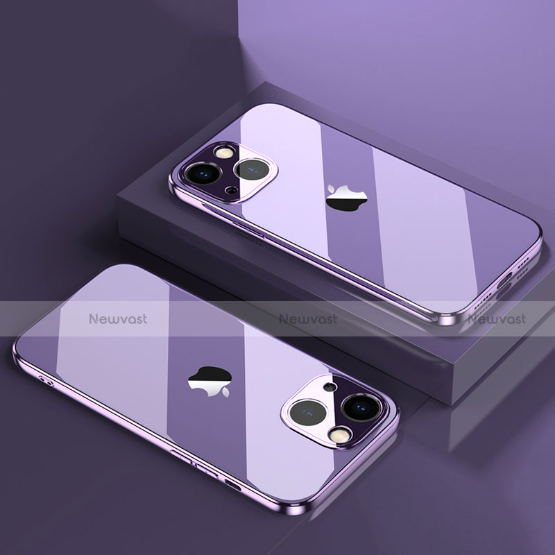 Ultra-thin Transparent TPU Soft Case Cover H05 for Apple iPhone 13 Mini Purple