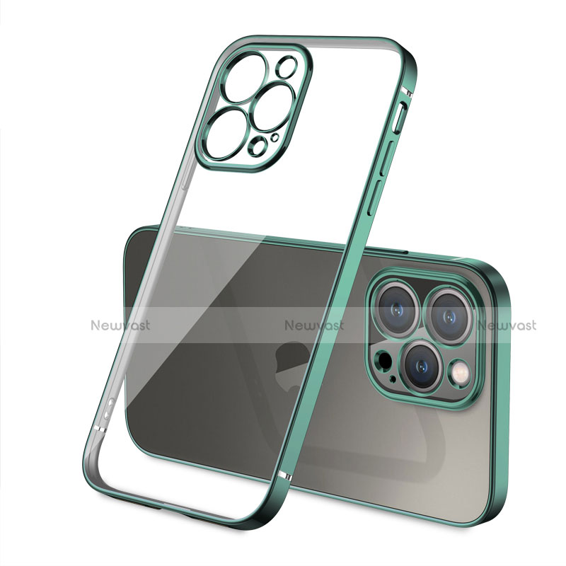 Ultra-thin Transparent TPU Soft Case Cover H05 for Apple iPhone 13 Pro Green