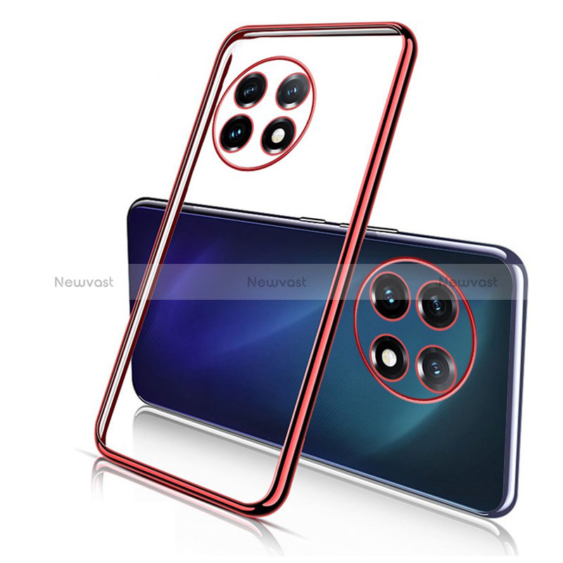 Ultra-thin Transparent TPU Soft Case Cover H05 for OnePlus Ace 2 Pro 5G Red