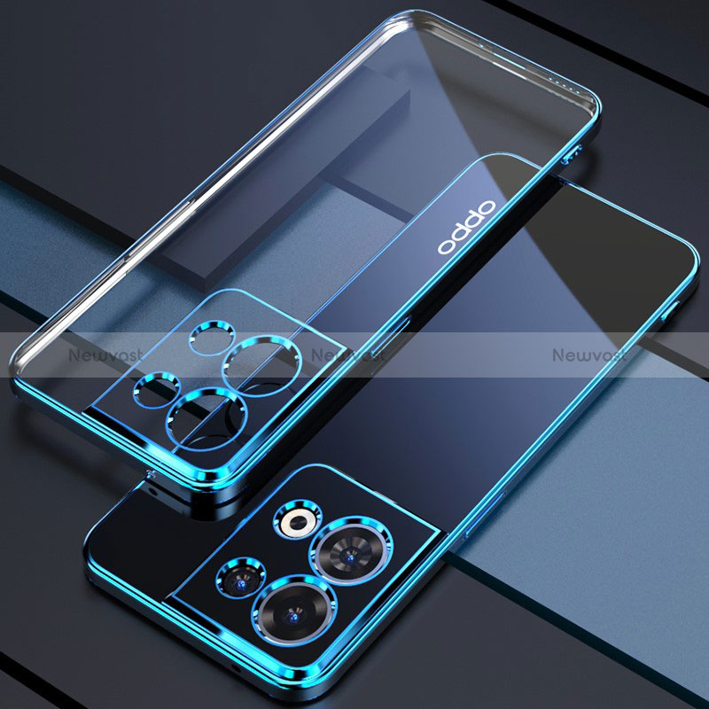 Ultra-thin Transparent TPU Soft Case Cover H05 for Oppo Reno8 5G Blue