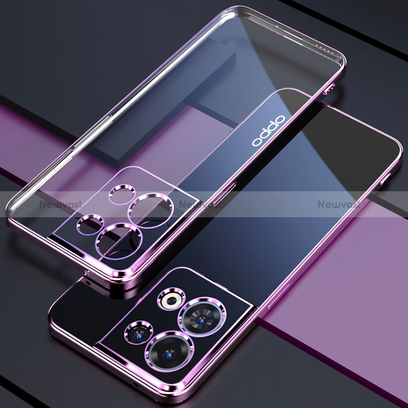 Ultra-thin Transparent TPU Soft Case Cover H05 for Oppo Reno8 5G Purple