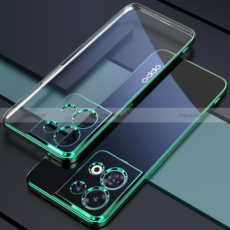 Ultra-thin Transparent TPU Soft Case Cover H05 for Oppo Reno8 Pro 5G Green