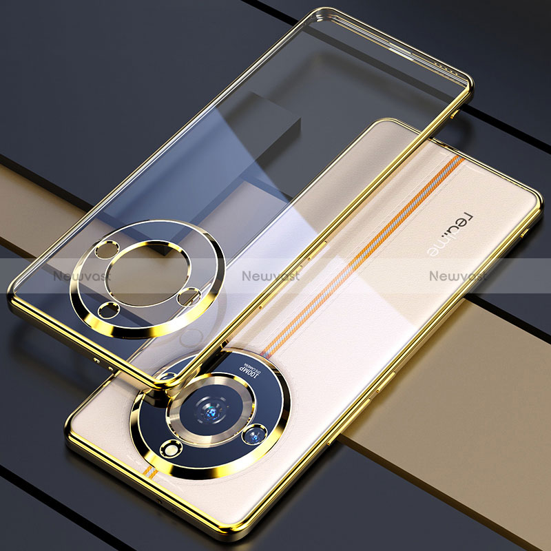 Ultra-thin Transparent TPU Soft Case Cover H05 for Realme 11 Pro 5G Gold