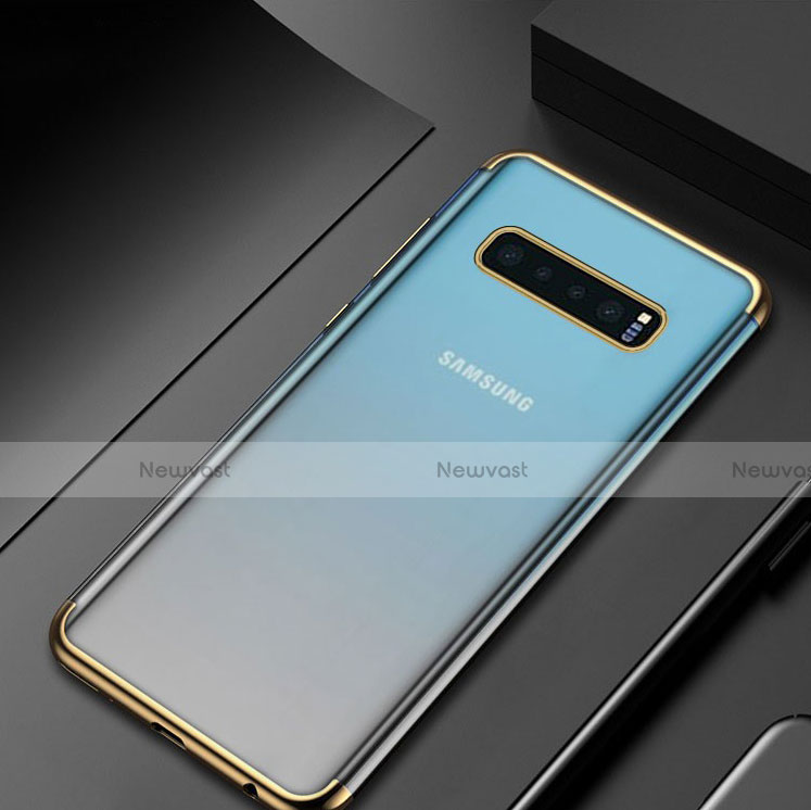 Ultra-thin Transparent TPU Soft Case Cover H07 for Samsung Galaxy S10 5G Gold
