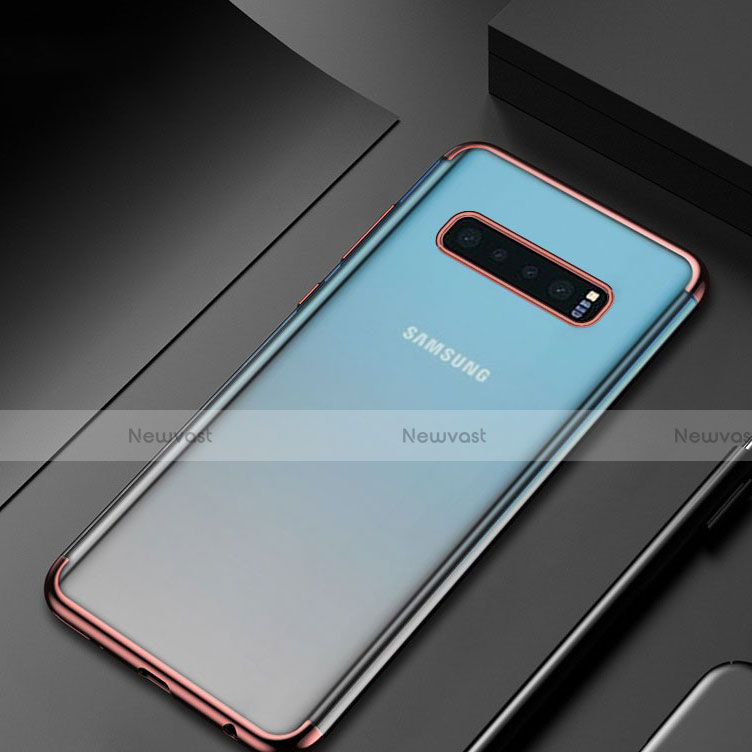 Ultra-thin Transparent TPU Soft Case Cover H07 for Samsung Galaxy S10 Rose Gold