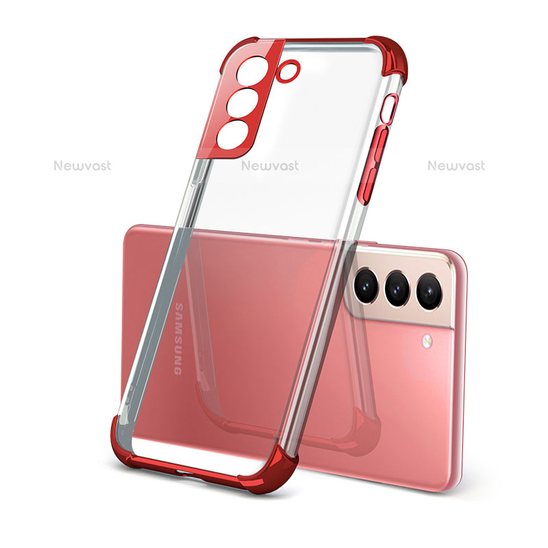 Ultra-thin Transparent TPU Soft Case Cover H09 for Samsung Galaxy S21 Plus 5G Red