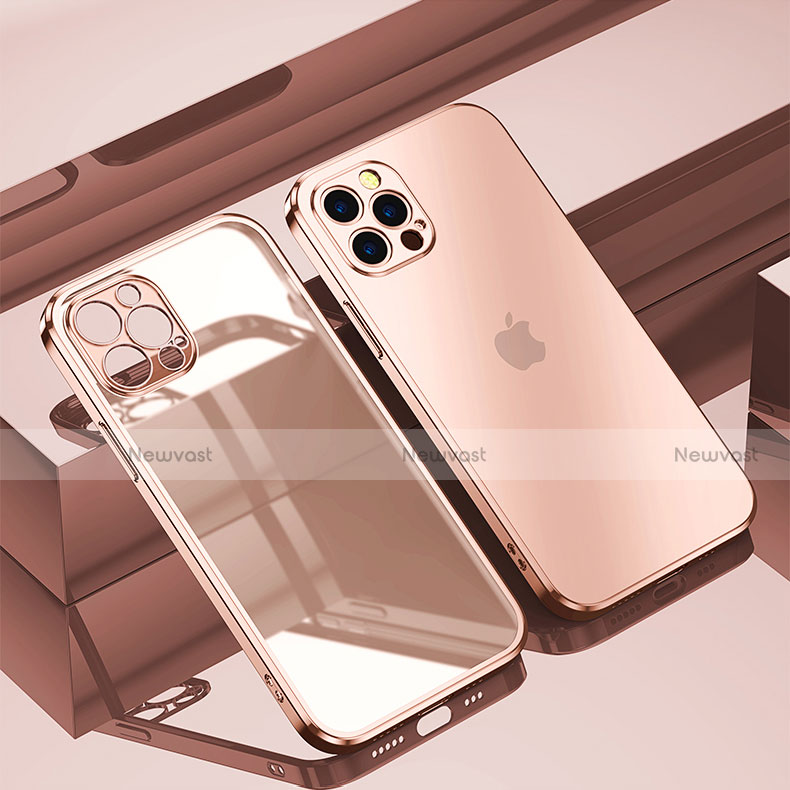 Ultra-thin Transparent TPU Soft Case Cover H11 for Apple iPhone 14 Pro Max Rose Gold