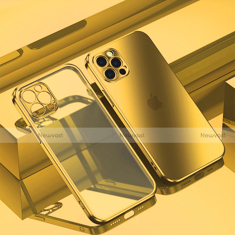 Ultra-thin Transparent TPU Soft Case Cover H11 for Apple iPhone 15 Pro Gold