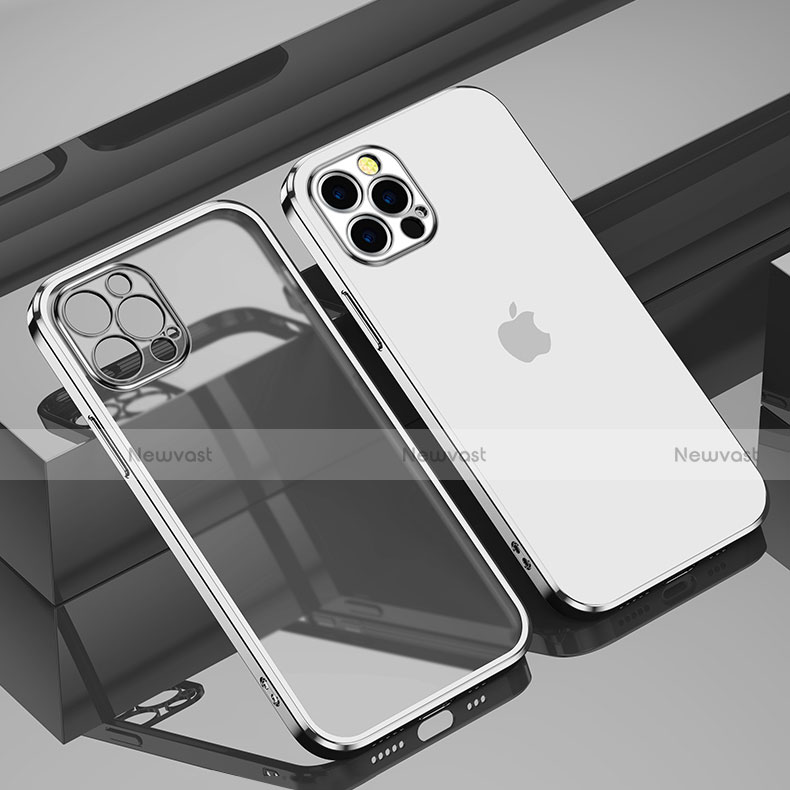Ultra-thin Transparent TPU Soft Case Cover H11 for Apple iPhone 15 Pro Silver
