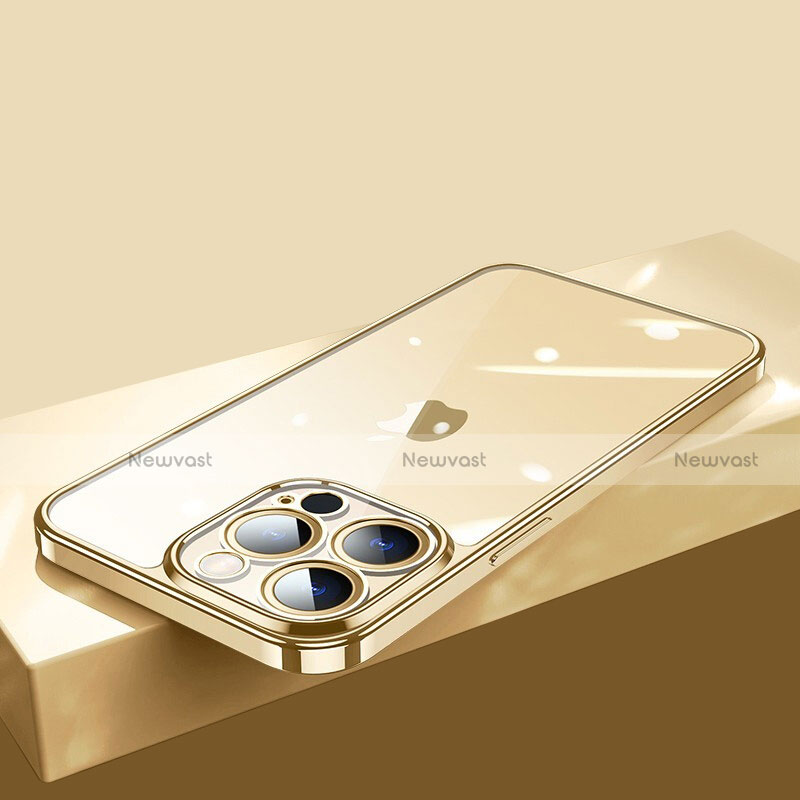 Ultra-thin Transparent TPU Soft Case Cover H12 for Apple iPhone 14 Pro Gold