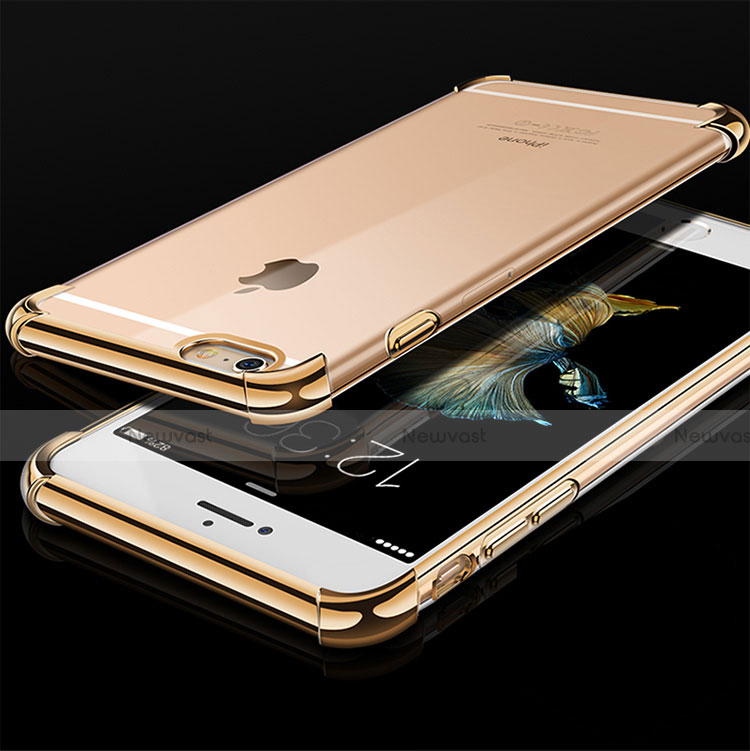 Ultra-thin Transparent TPU Soft Case Cover HC01 for Apple iPhone 6 Gold