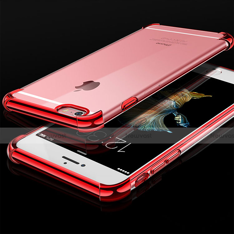 Ultra-thin Transparent TPU Soft Case Cover HC01 for Apple iPhone 6S Red