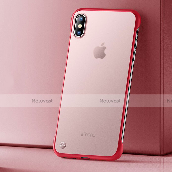 Ultra-thin Transparent TPU Soft Case Cover HT01 for Apple iPhone Xs Max Red