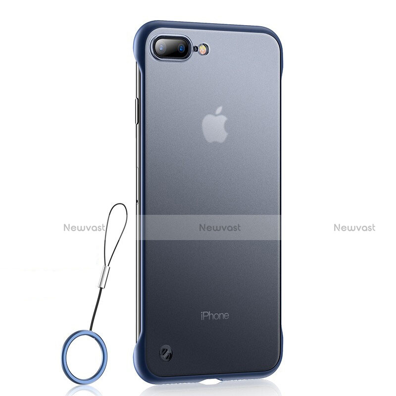 Ultra-thin Transparent TPU Soft Case Cover HT02 for Apple iPhone 7 Plus Blue