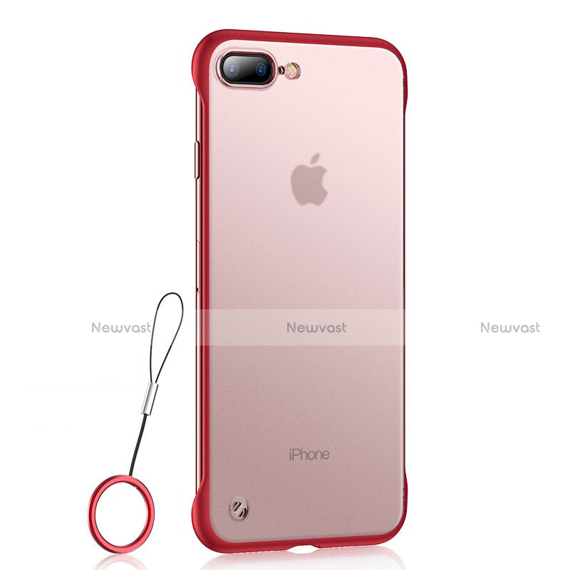 Ultra-thin Transparent TPU Soft Case Cover HT02 for Apple iPhone 7 Plus Red