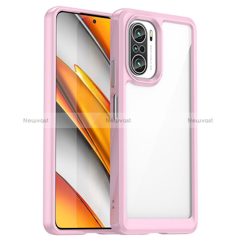 Ultra-thin Transparent TPU Soft Case Cover JS1 for Xiaomi Mi 11i 5G Pink