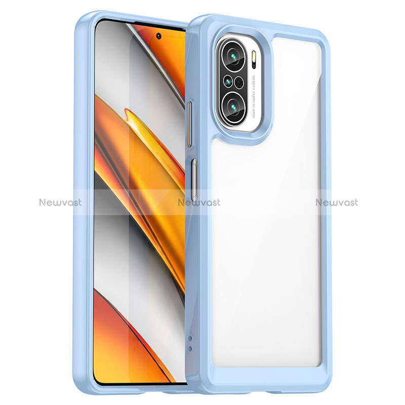 Ultra-thin Transparent TPU Soft Case Cover JS1 for Xiaomi Mi 11i 5G Sky Blue