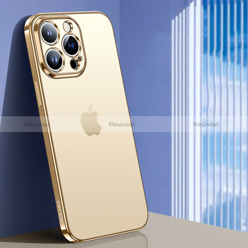 Ultra-thin Transparent TPU Soft Case Cover LD1 for Apple iPhone 14 Pro Gold