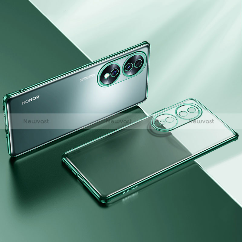 Ultra-thin Transparent TPU Soft Case Cover LD1 for Huawei Honor 70 5G Green