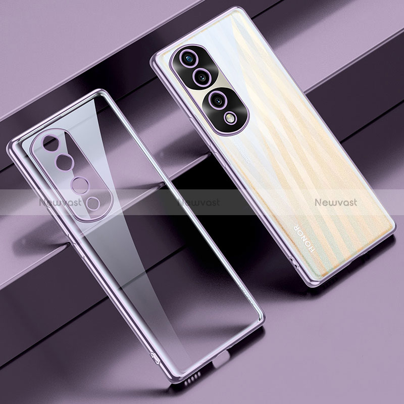 Ultra-thin Transparent TPU Soft Case Cover LD1 for Huawei Honor 70 Pro 5G Purple