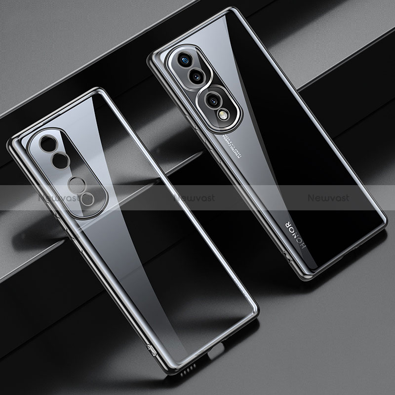 Ultra-thin Transparent TPU Soft Case Cover LD1 for Huawei Honor 80 Pro Flat 5G Black