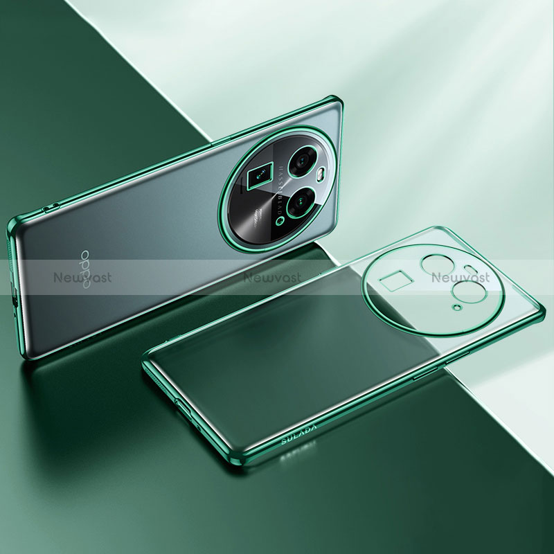 Ultra-thin Transparent TPU Soft Case Cover LD1 for Oppo Find X6 5G Green