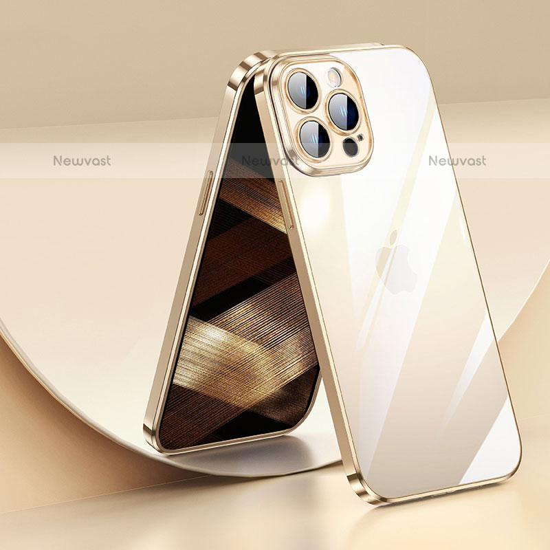 Ultra-thin Transparent TPU Soft Case Cover LD2 for Apple iPhone 14 Pro Gold