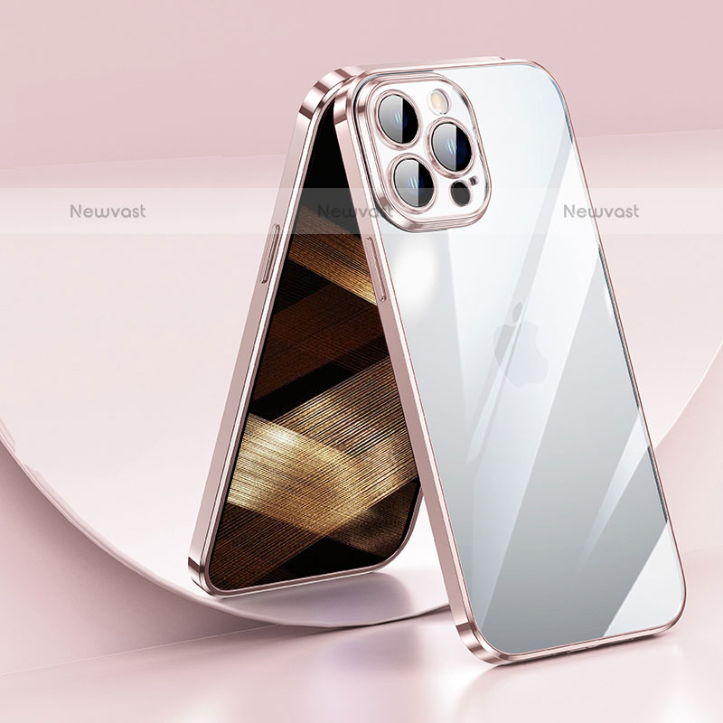 Ultra-thin Transparent TPU Soft Case Cover LD2 for Apple iPhone 14 Pro Rose Gold