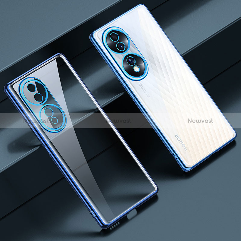 Ultra-thin Transparent TPU Soft Case Cover LD2 for Huawei Honor 70 5G Blue