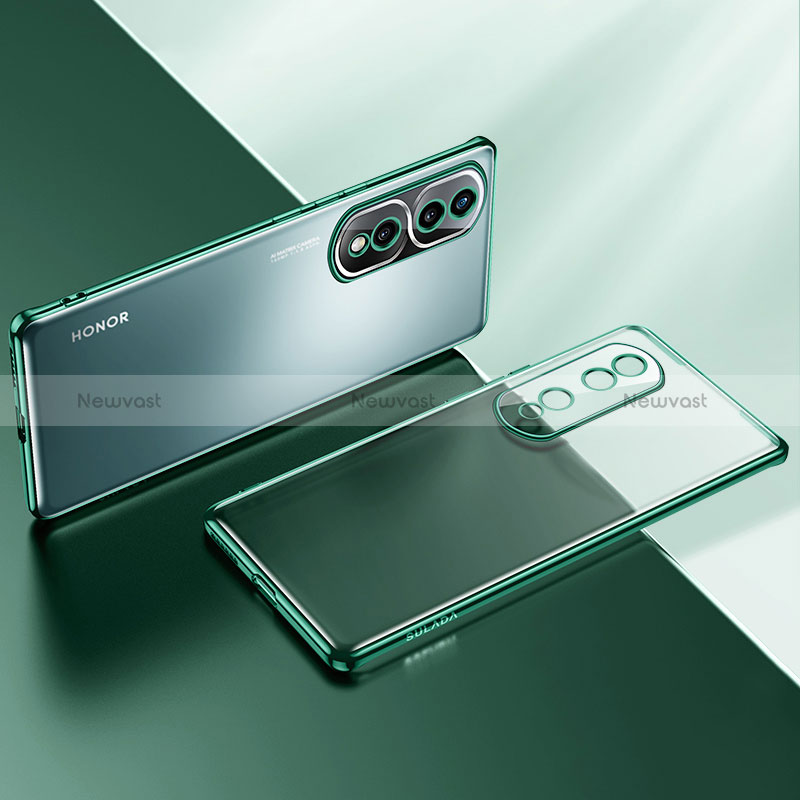 Ultra-thin Transparent TPU Soft Case Cover LD2 for Huawei Honor 80 Pro 5G Green