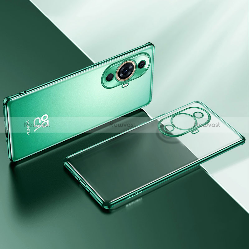 Ultra-thin Transparent TPU Soft Case Cover LD2 for Huawei Nova 11 Green