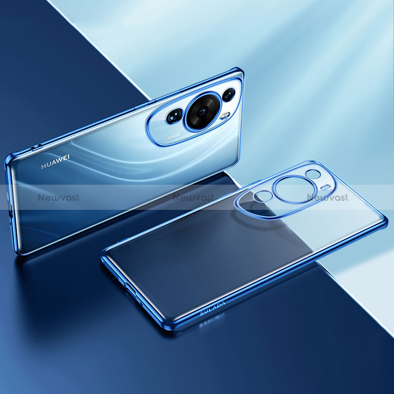 Ultra-thin Transparent TPU Soft Case Cover LD2 for Huawei P60 Art Blue